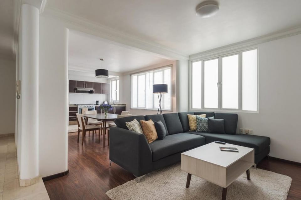 Condesa Residence 7 Stylish 2 Bedroom, 1 Bathroom Residence Accentuating Expansive Interiors House in Mexico City
