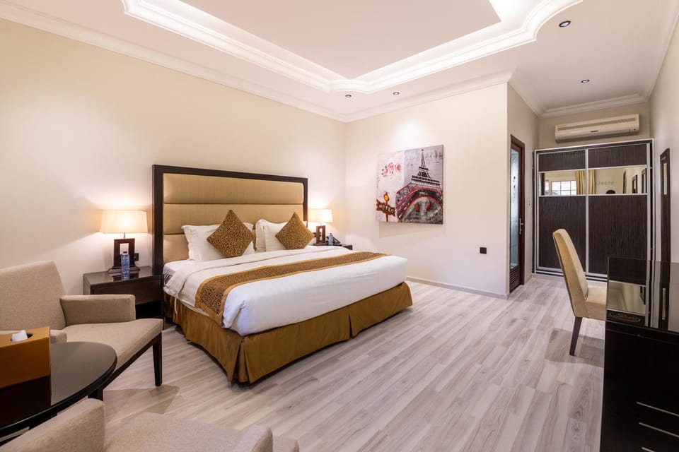 Bed, Bedroom, hair dresser, wardrobe, air conditioner