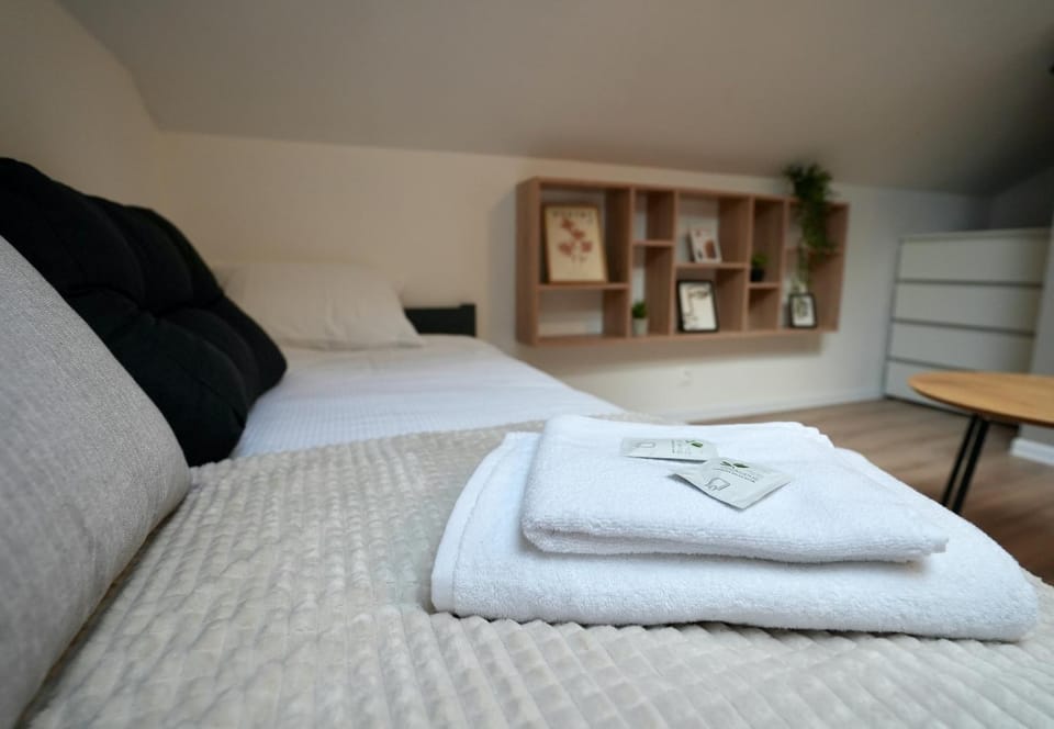 Bed, Photo of the whole room, towels