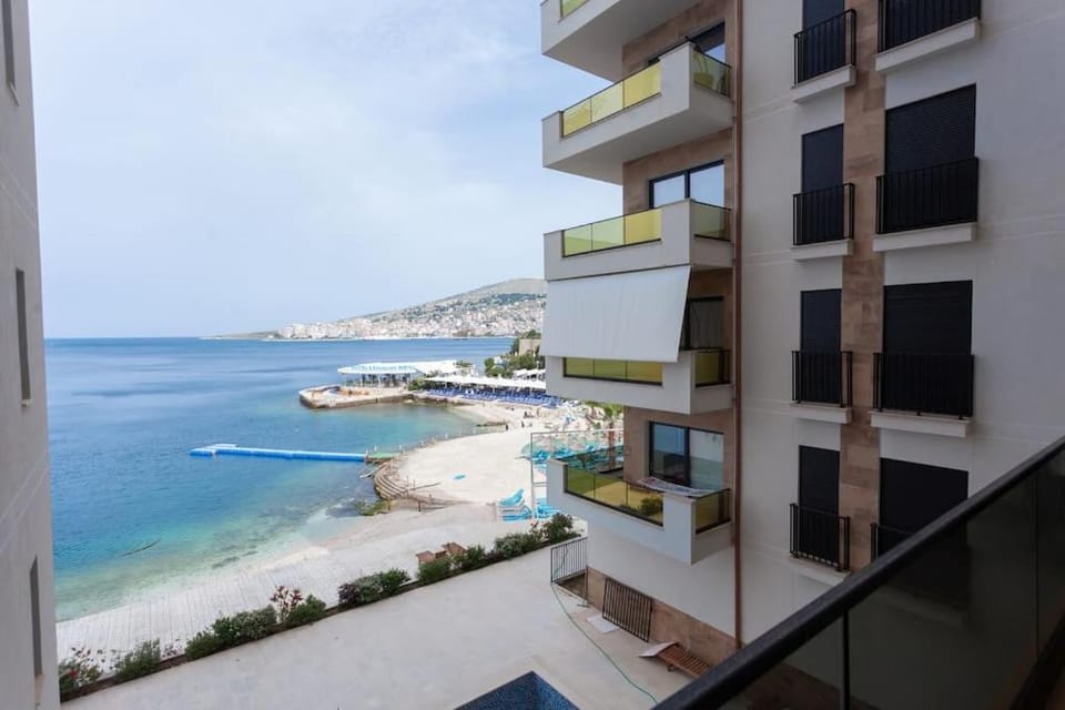 Property building, Natural landscape, View (from property/room), Balcony/Terrace, Beach, Sea view