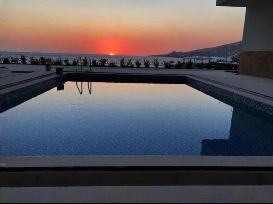 Sea view, Swimming pool, Sunset, sunbed