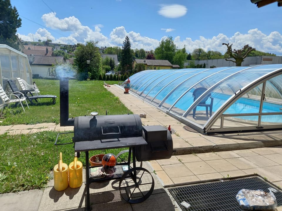 Pool view, Swimming pool, sunbed