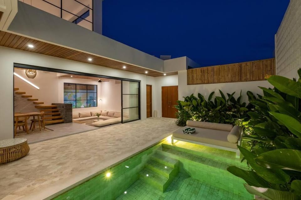 Property building, Night, Balcony/Terrace, Pool view, Swimming pool