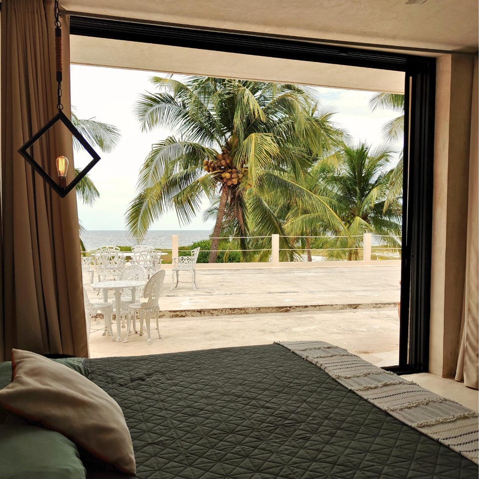 Natural landscape, View (from property/room), Bedroom, Sea view