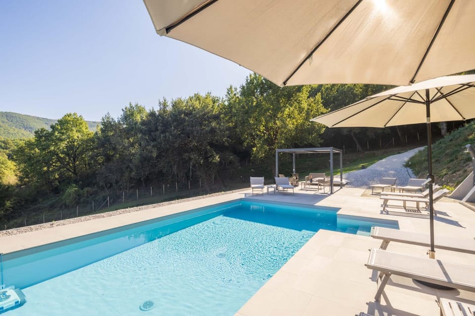 Patio, Natural landscape, Swimming pool, sunbed