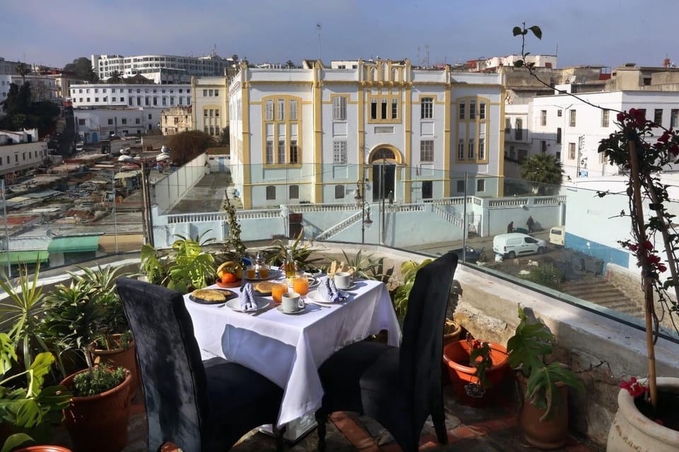 Property building, Patio, View (from property/room), Balcony/Terrace, Food and drinks