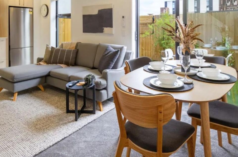 Living room, Seating area, Garden view