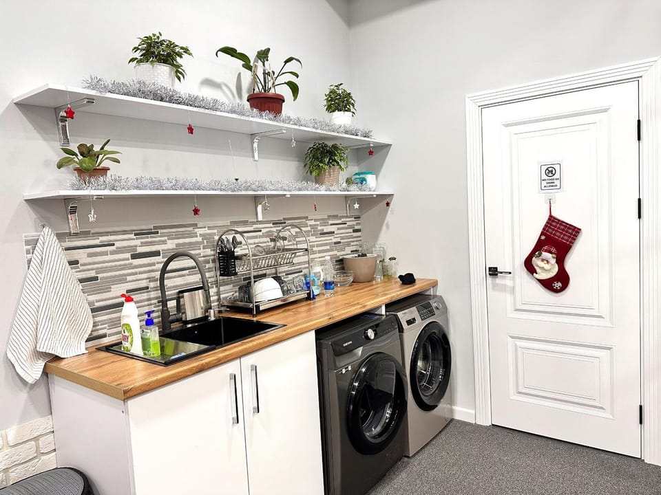 Kitchen or kitchenette, washing machine, kitchen