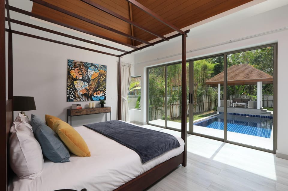 Patio, Bed, Bedroom, Pool view, Swimming pool