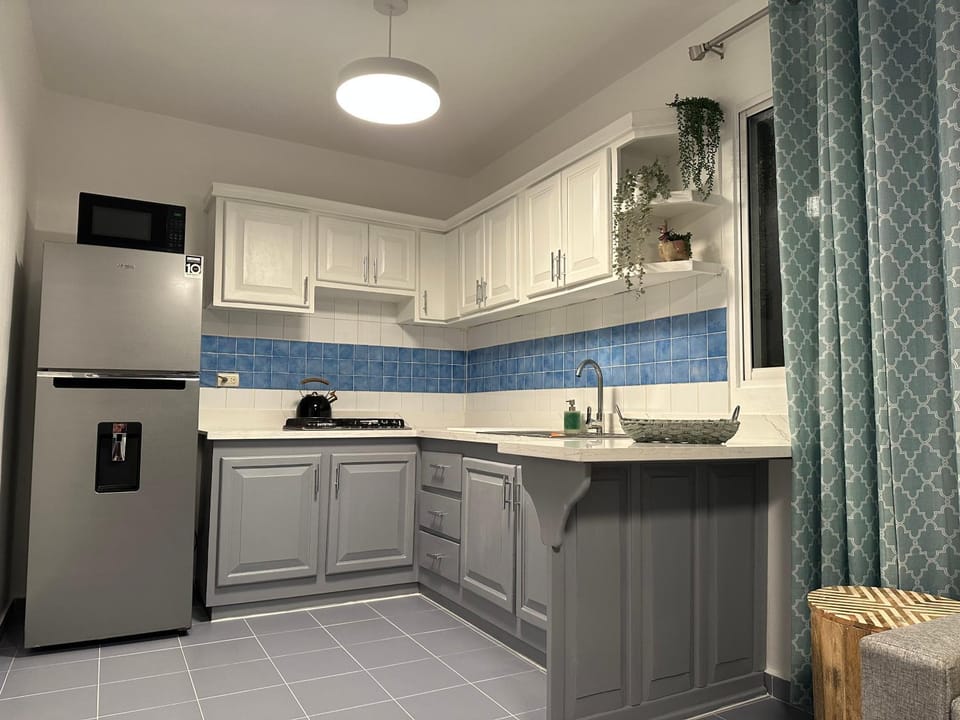 Kitchen or kitchenette, minibar, stove, toaster