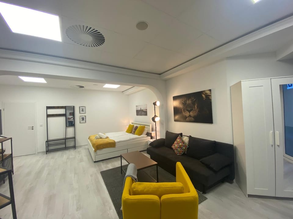 Bed, Living room, Photo of the whole room, Seating area, Bedroom
