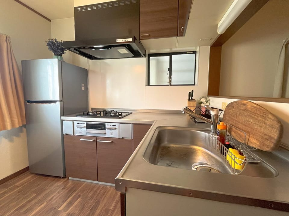 Kitchen or kitchenette, oven, stove