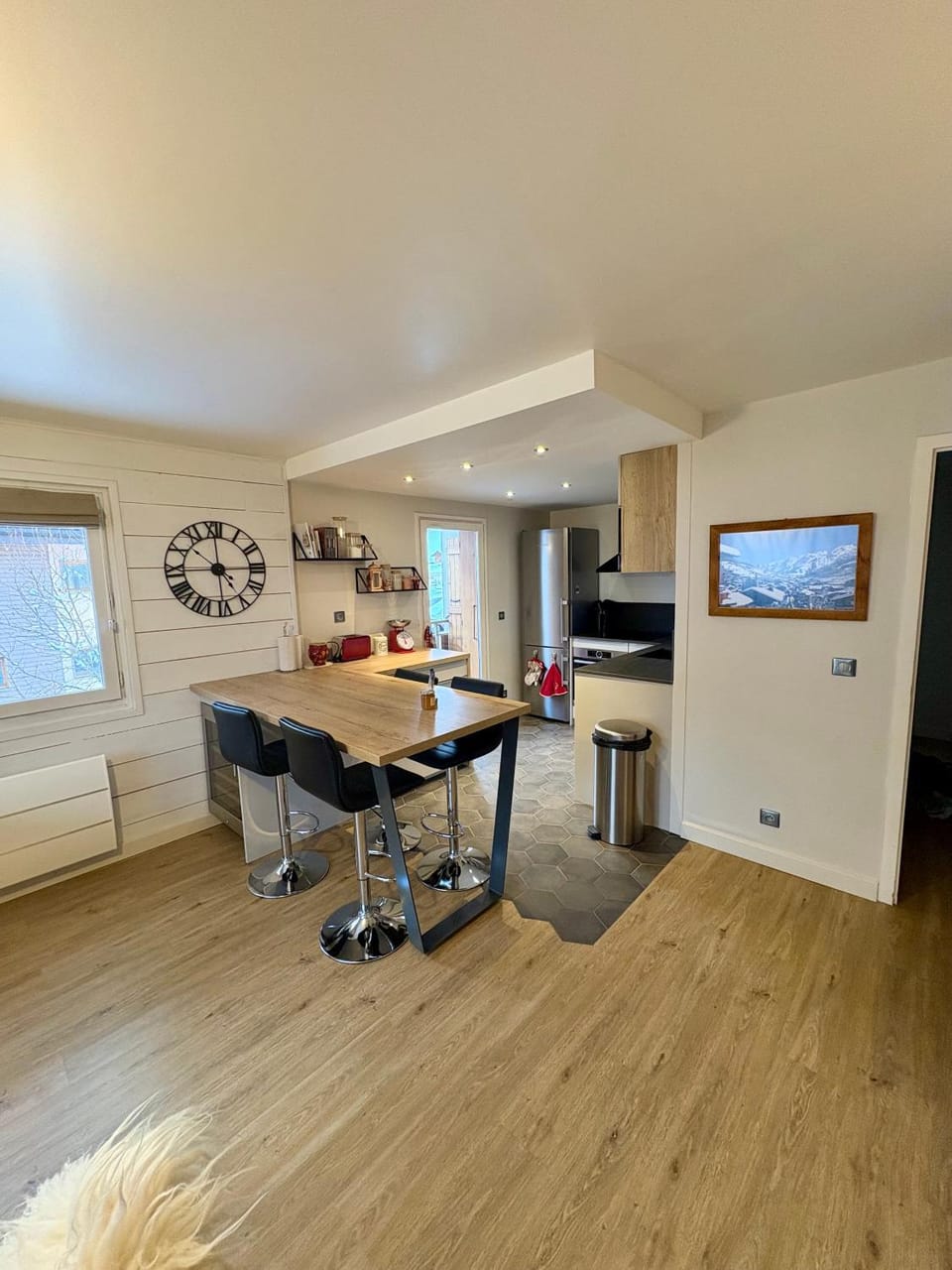 Kitchen or kitchenette, microwave, oven, stove, kitchen