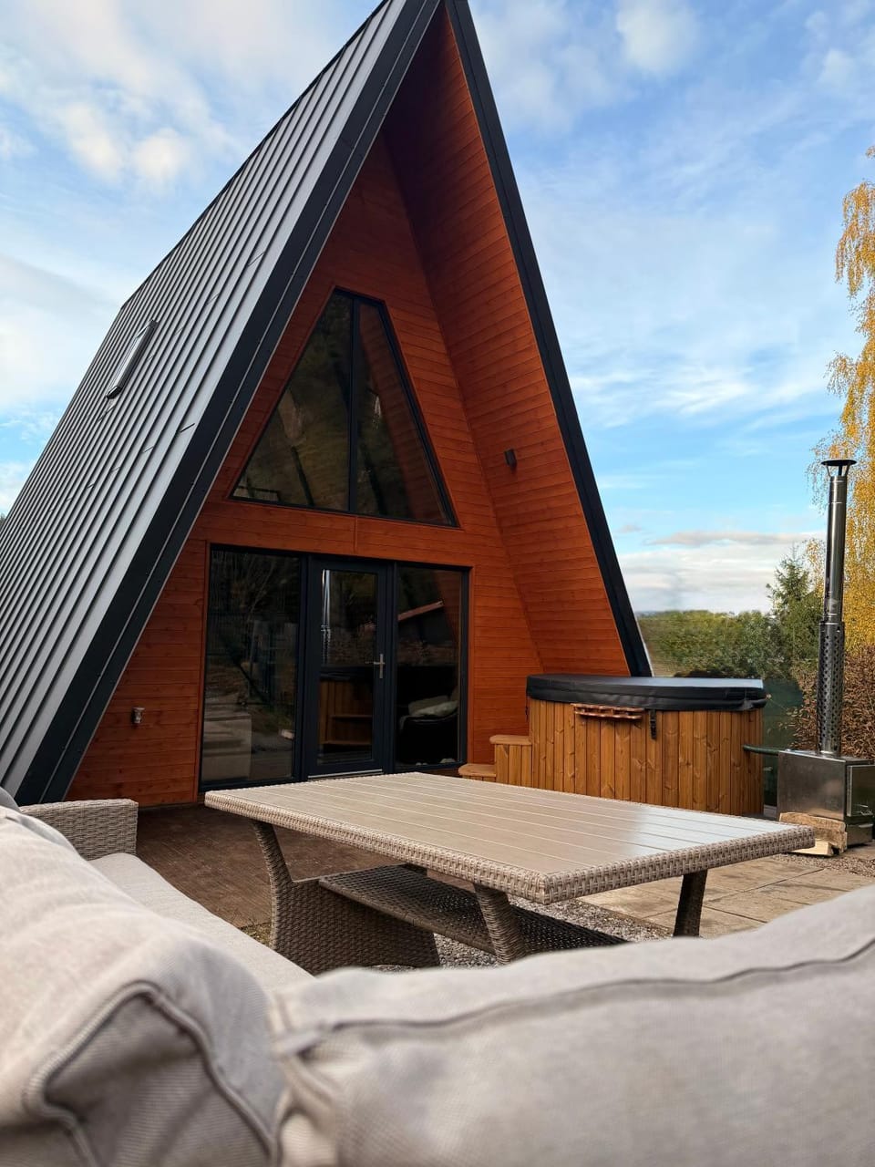 Property building, Patio, Day, Natural landscape, View (from property/room), Balcony/Terrace, Seating area