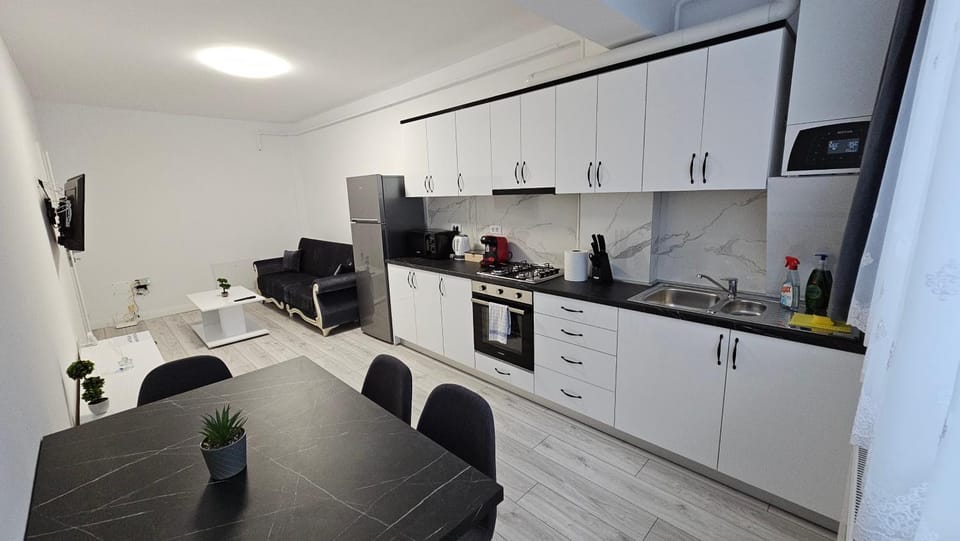 Kitchen or kitchenette, Living room, Seating area, Dining area, minibar, pet friendly, stove