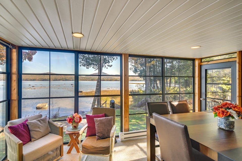 Waterfront Lake Webb Cabin Rental w/ Dock & Views! Cabin in Maine