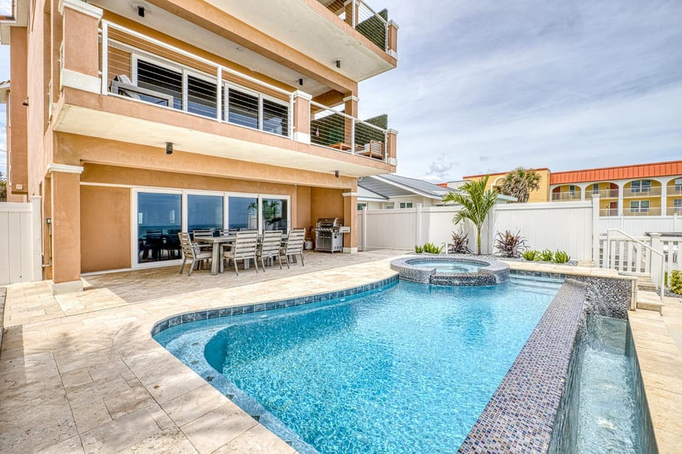 Hip Nautic ~ Luxury Beachfront Beach Home with Pool - Car Free Beach - 4071H House in New Smyrna Beach