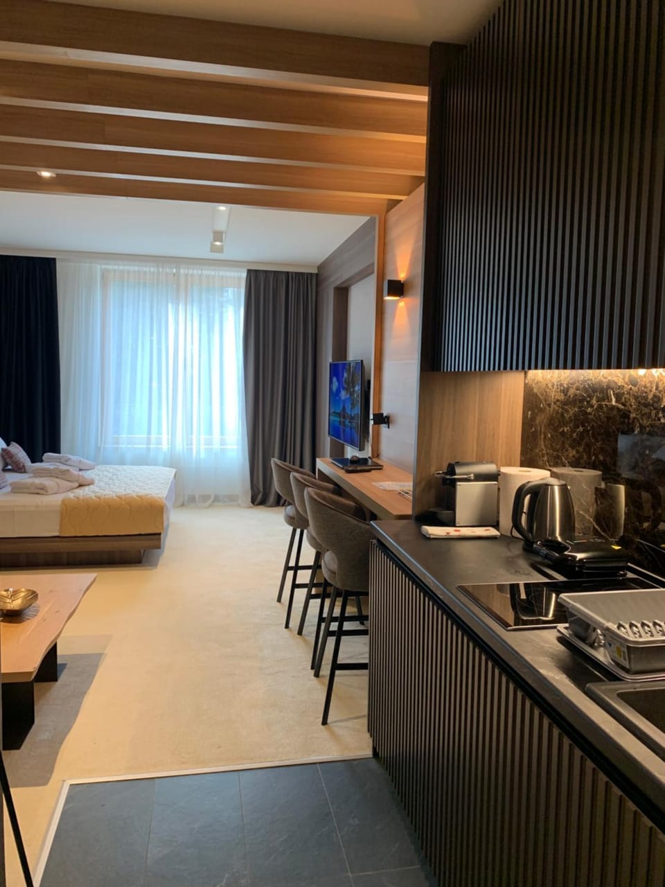Living room, kitchen