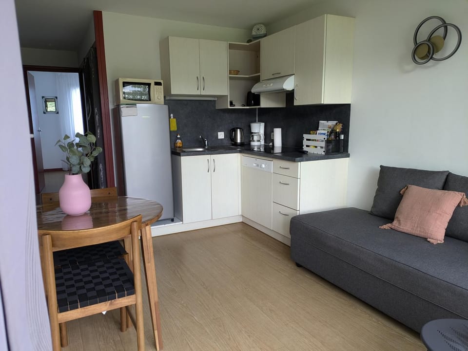 Kitchen or kitchenette, Seating area, Dining area, stove