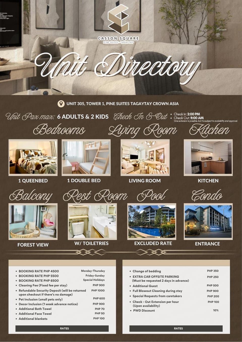 Elegant, and Family-Friendly 2BR in Pine Suites Apartment in Tagaytay