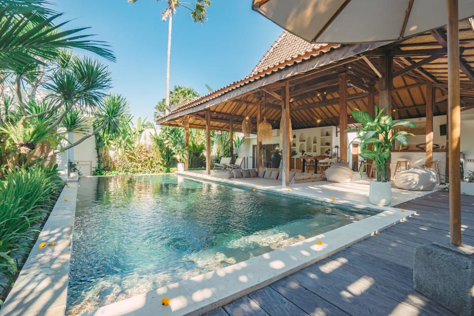 Day, Natural landscape, Garden, Garden view, Pool view, Swimming pool