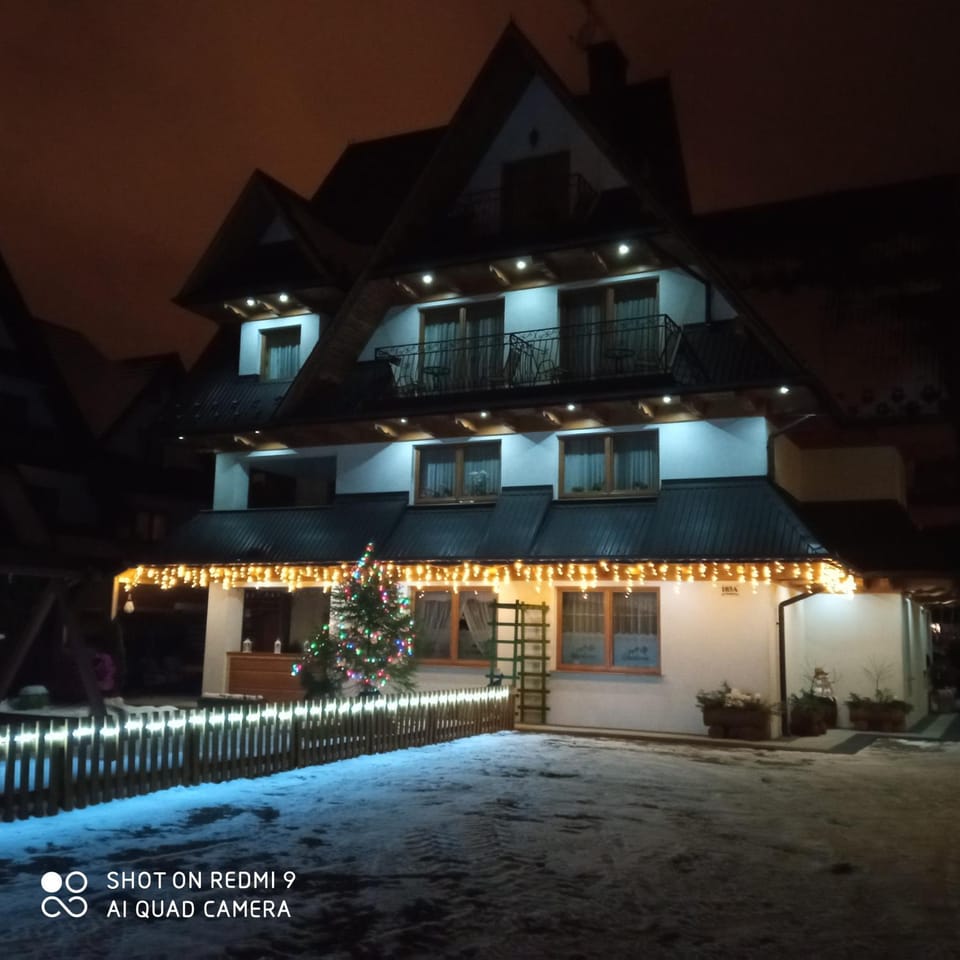 Property building, Night, Winter