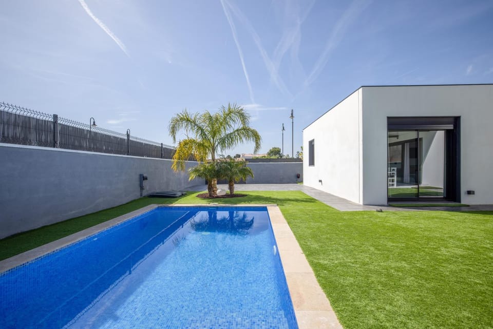 Property building, Living room, Swimming pool