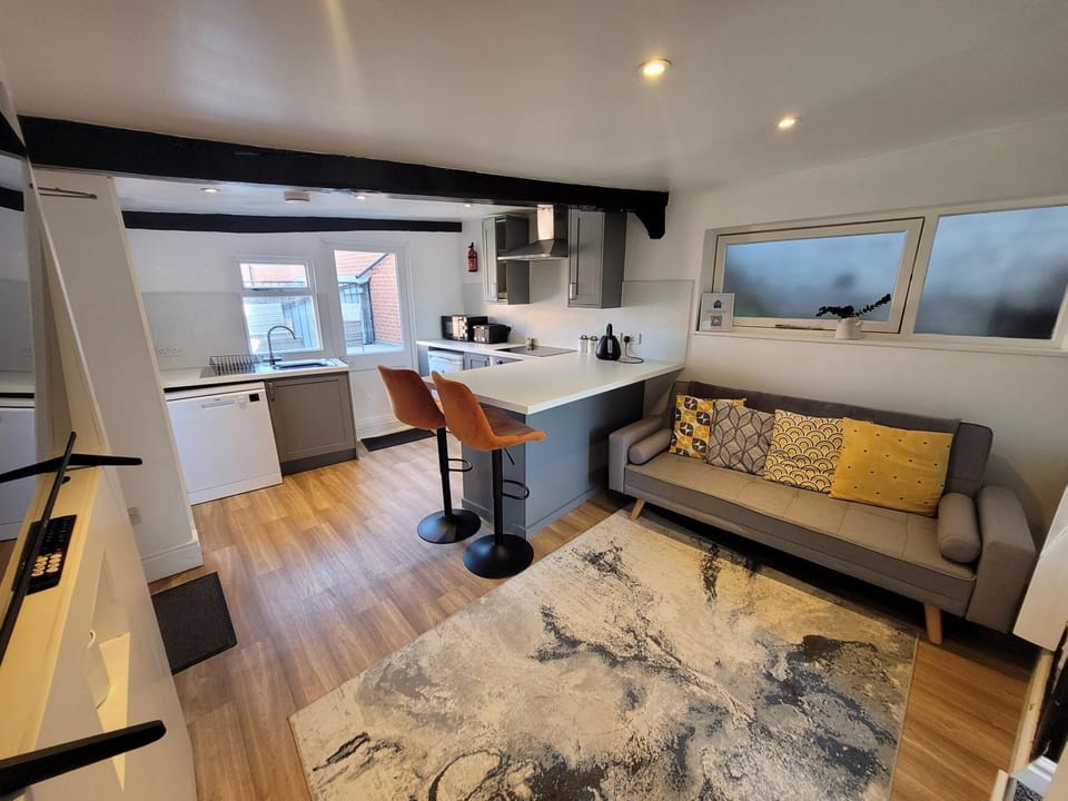 Living room, kitchen