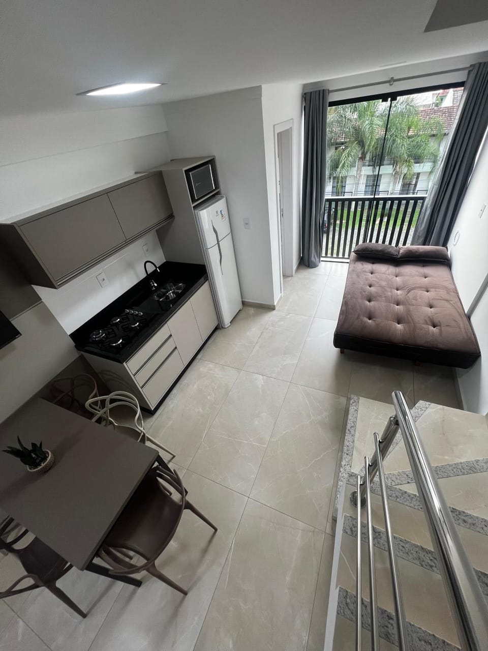 Bed, View (from property/room), Kitchen or kitchenette, Living room, Photo of the whole room, Seating area, Dining area, Bedroom, minibar, oven