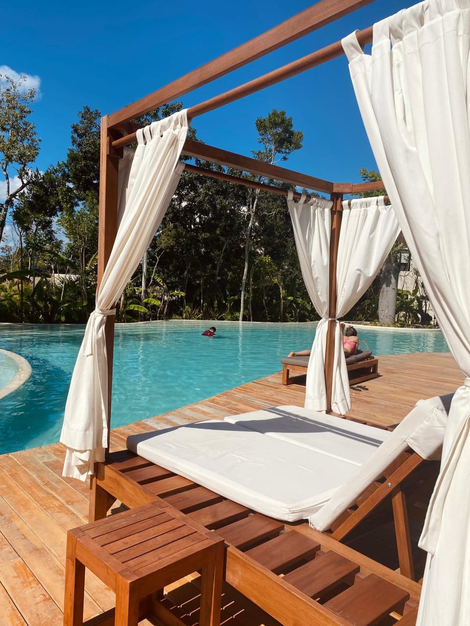 Patio, Day, Natural landscape, Pool view, Swimming pool, sunbed