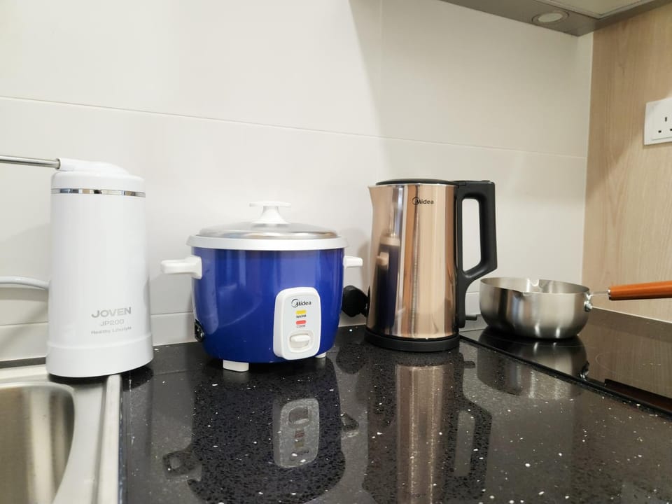 Kitchen or kitchenette, toaster