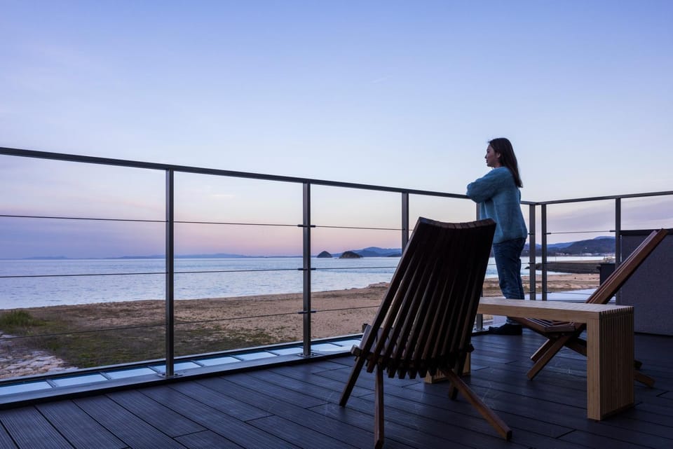 Natural landscape, View (from property/room), Balcony/Terrace, Sea view, Sunset