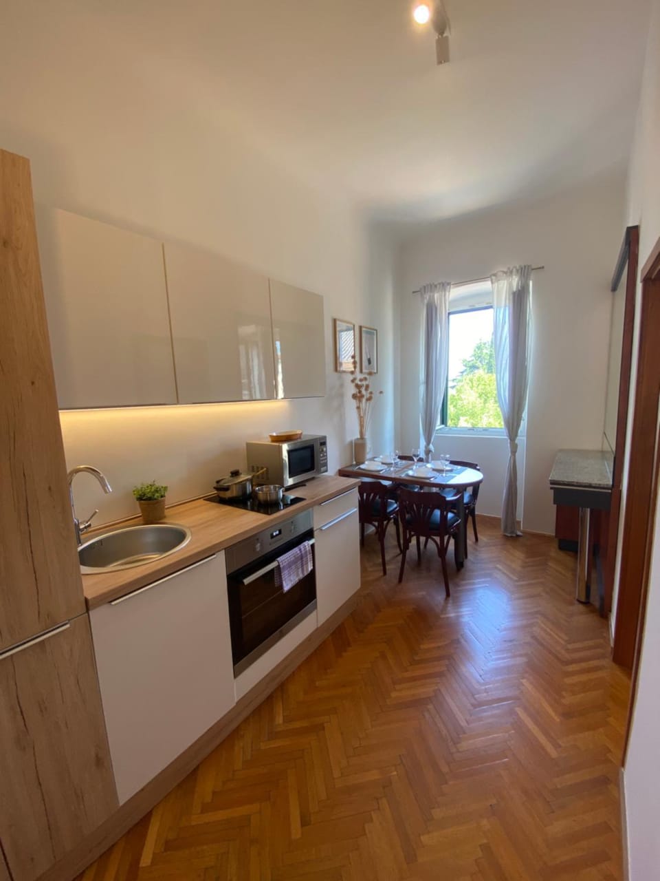 Kitchen or kitchenette, Dining area, oven, stove