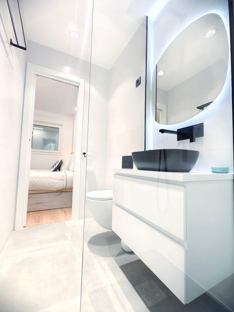 Bed, Bathroom, Bedroom