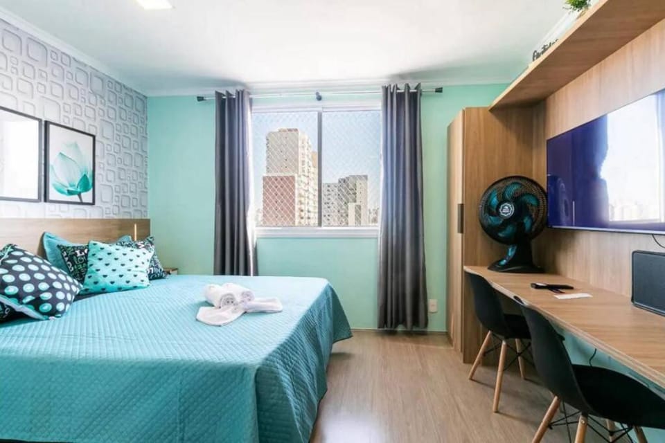 Novo Studio Zafira Metrô Brás c/ Piscina Apartment in Sao Paulo City