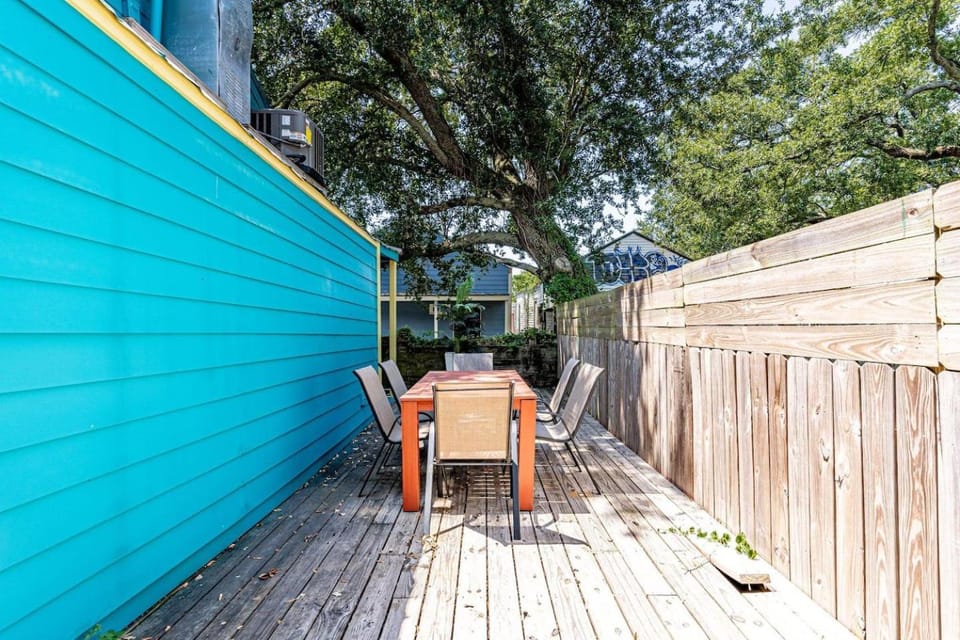 Fenced yard in Treme near French Quarter House in New Orleans
