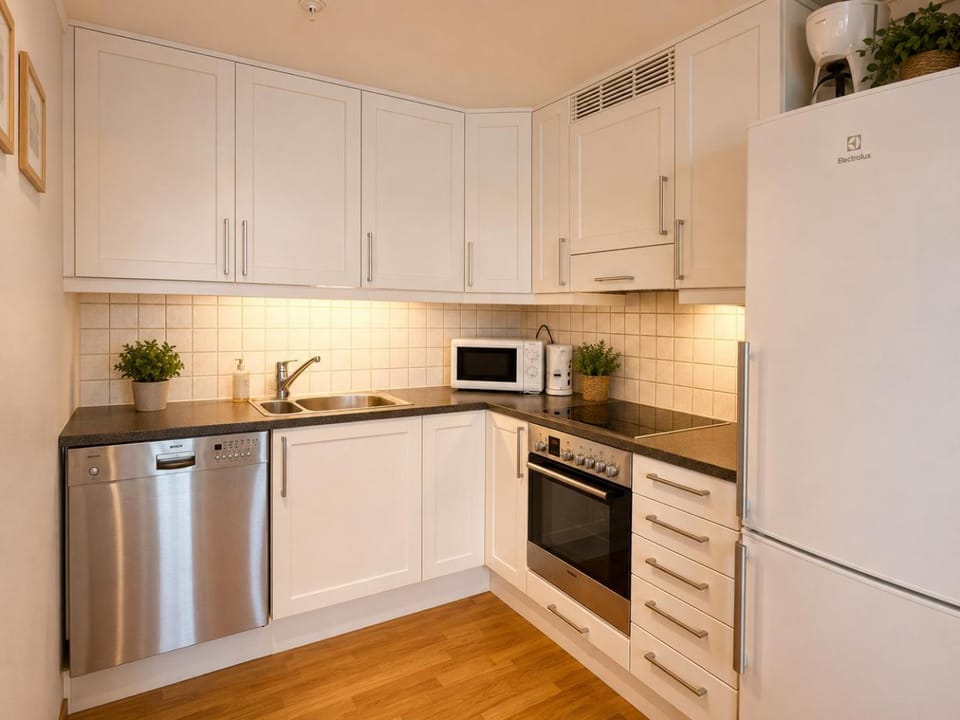 dishwasher, microwave, oven, stove, kitchen