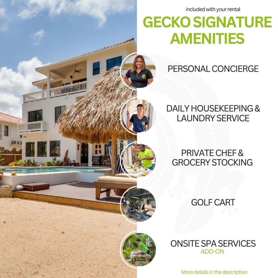 Jammin Gecko - 3 Story Oceanfront Luxury Villa 5 Bedroom w Pool Villa in Stann Creek District