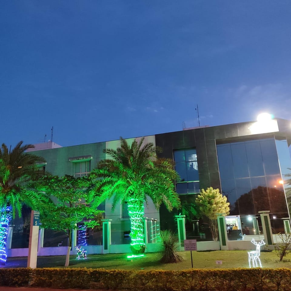 Property building, Night, Garden, Garden view