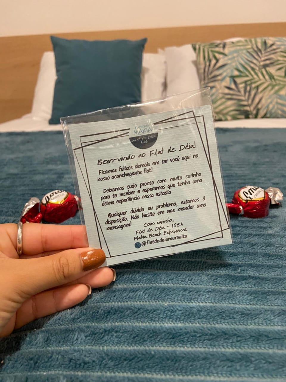 Bed, Text overlay
