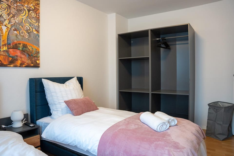Bed, Photo of the whole room, Bedroom, towels, wardrobe