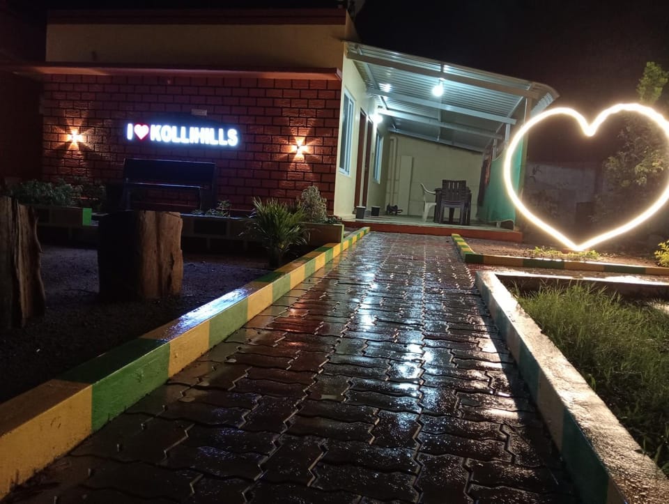 Property building, Night, Garden