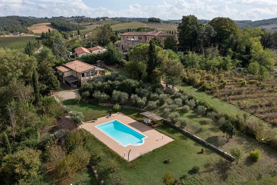 Natural landscape, Bird's eye view, Pool view, Swimming pool