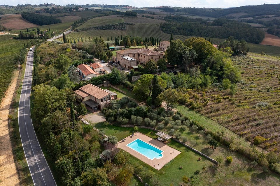 Natural landscape, Bird's eye view, Garden, Swimming pool