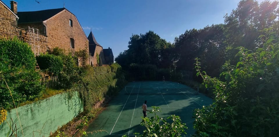 Spring, Day, Natural landscape, Tennis court, Garden view