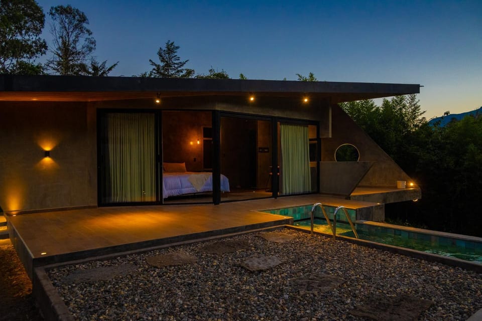 Night, Natural landscape, Mountain view, Pool view, Swimming pool