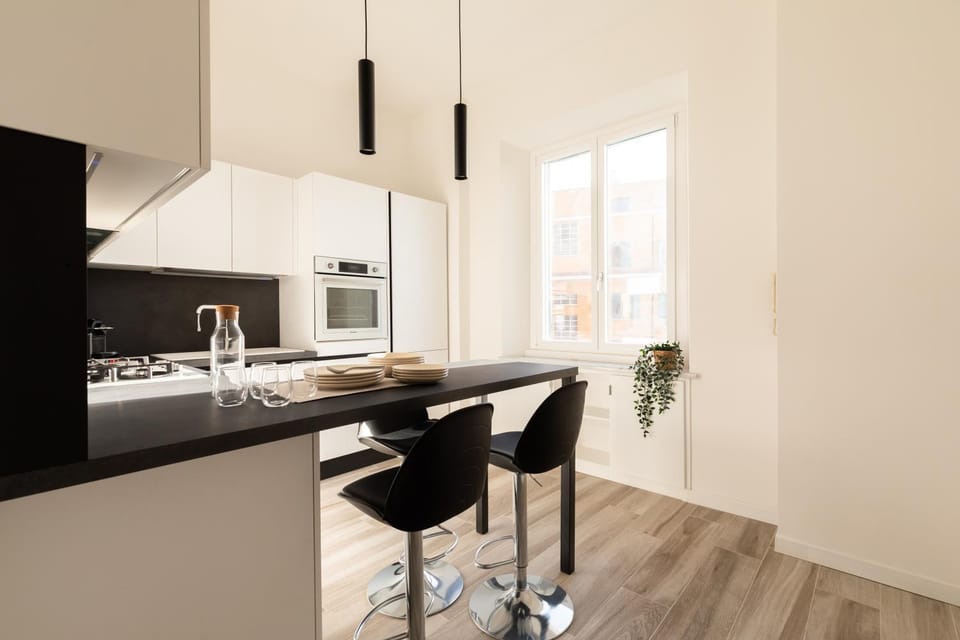Dining area, Inner courtyard view, stove, kitchen