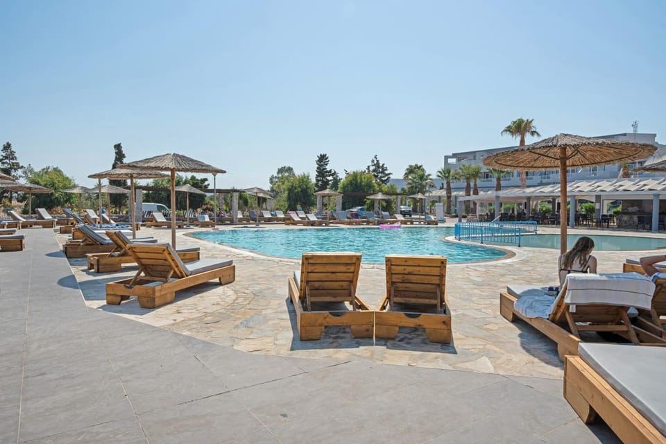 Property building, Living room, Swimming pool