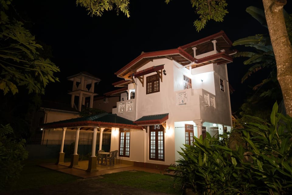 Property building, Night, Garden, Garden view