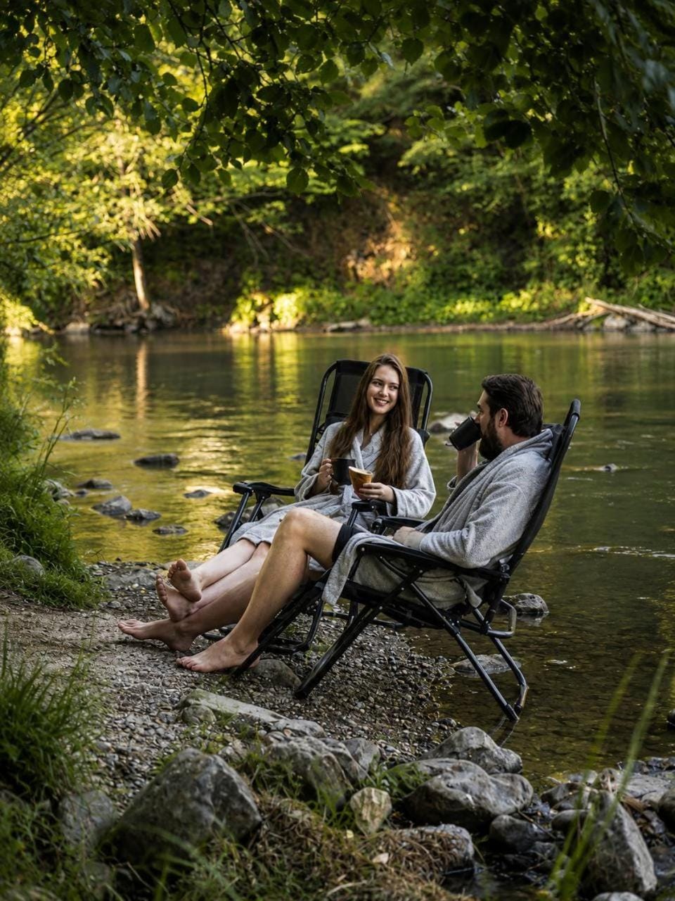 Spring, Day, People, Natural landscape, Guests, Lake view, River view, group of guests